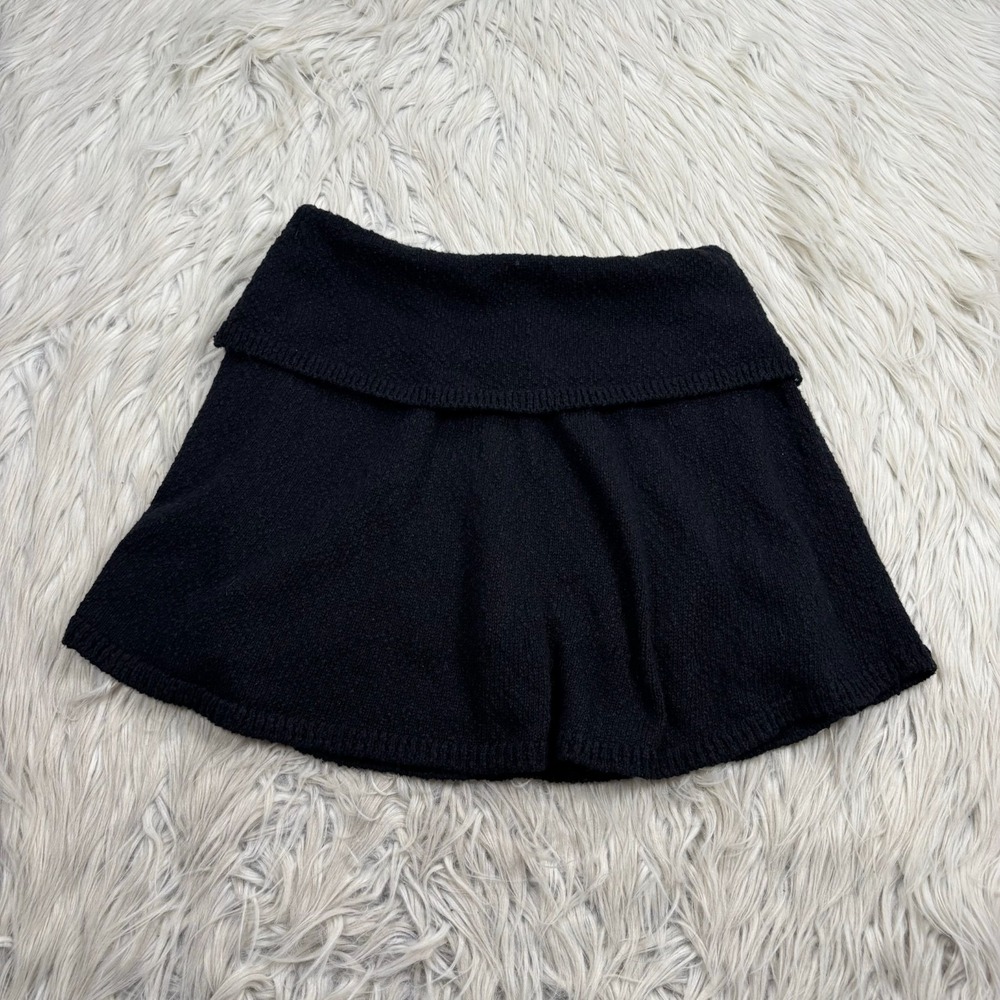 Free People Beach Women's XS Black Textured Ameena Sweater Skort Lounge‎ Boho